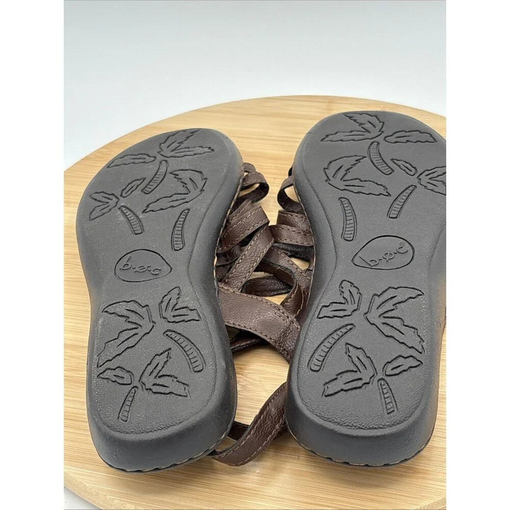 BOC Born Concept Brown Cora  Strappy Cage Open Toe Slingback Sandals 10M Vegan